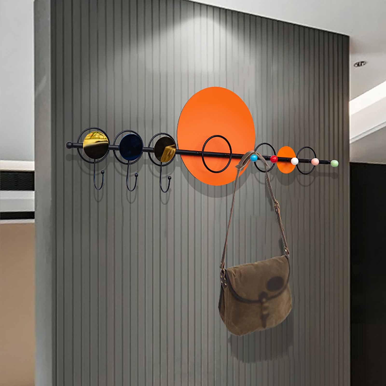 Ganchos para colgar en la pared, ganchos de pared, perchas para sombreros, perchas de baño, perchas de pared, ganchos para ropa de granja, naranja, S