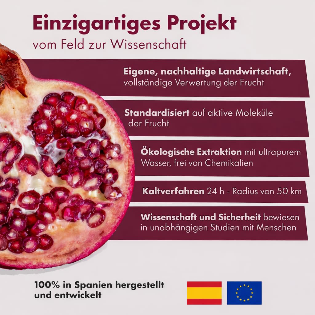 Granatum Plus - Punicalagin Plus - Nahrungsergänzungsmittel - Gewonnen aus Granatäpfeln - Antioxidatives Supplement - Verdauung und Stoffwechsel - Hautpflege - Hergestellt Spanien - 3 Box 28 Tabletten