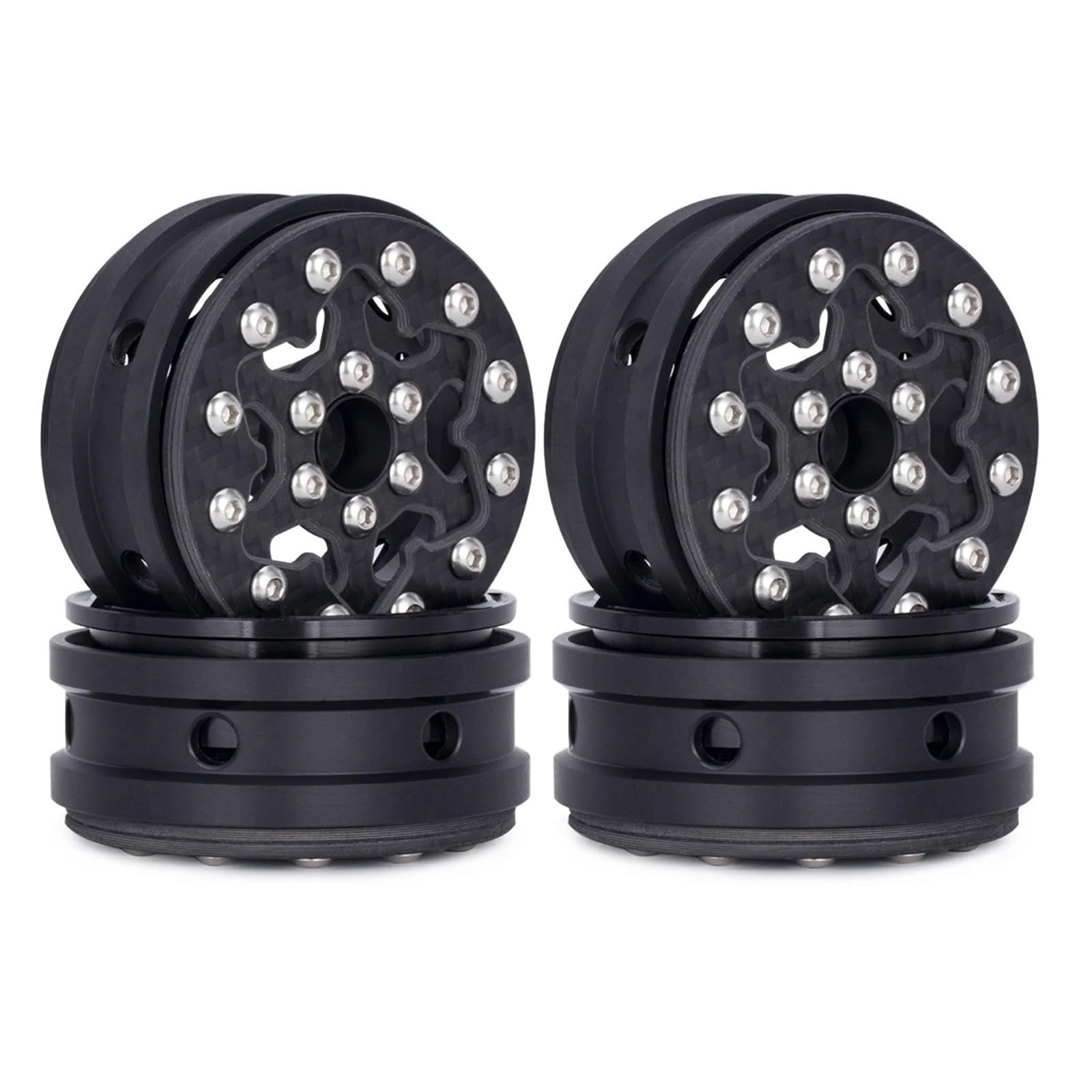 Für Axial Für SCX10 D90 Für TRX4 Für TRX6 Gen8 1/10 RC Auto Carbon Faser 1,9 Zoll Beadlock Räder Upgrade Teile RC Komponenten