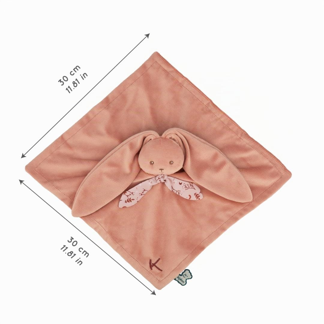 Kaloo - Lapinoo - Doudou Conejo - Peluche Bebé - Couleur Terracota - Cuadrado 30 x 30 cm - Algodón y Pana Aterciopelada Muy Suave - Caja Regalo - Desde Nacimiento, K972208