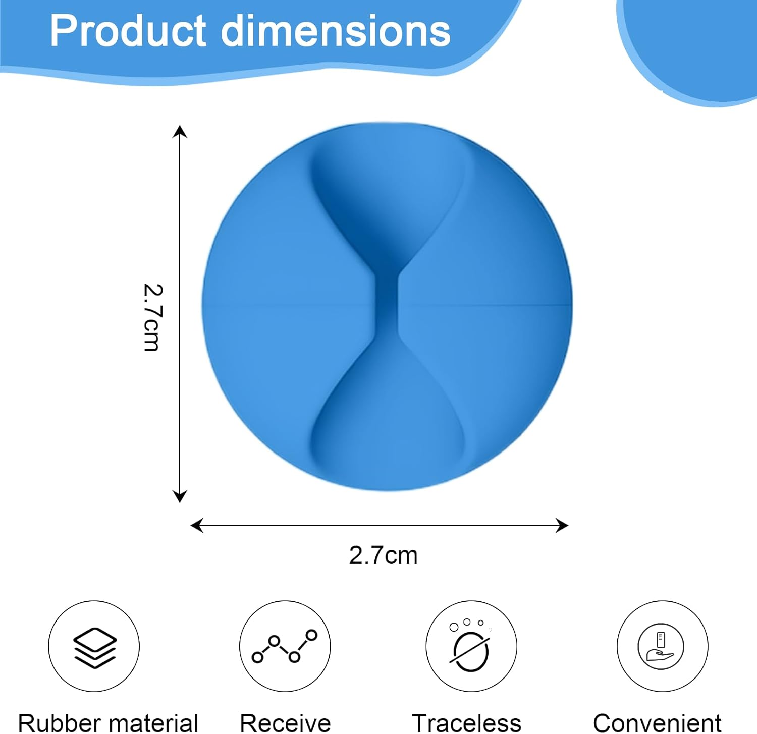 3 Pcs Cord Holder Cable Clips Cord Organizer Clips for Desk Home Office Electronic Cable Management Multi-Purpose(Blue)
