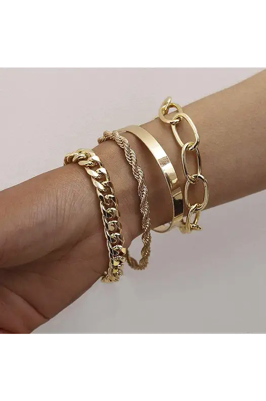 fxmimior Dainty Boho Gold Silver Chain Bracelets Set...