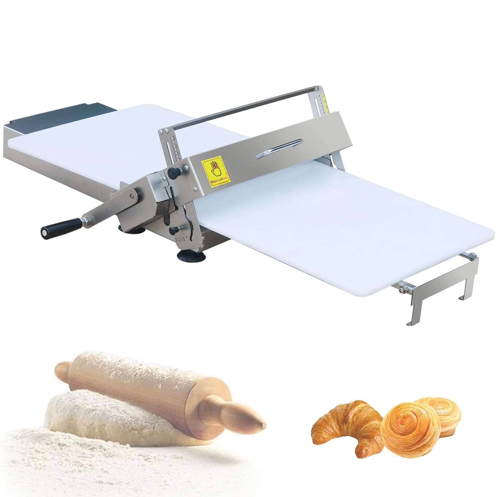 Srotolatrice Pieghevole Per Pasta macchina Sfogliatrice Pasticceria Manuale,con spessore regolabile, Per Pizza/croissant/pasticceria