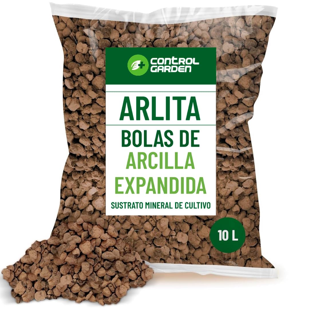 CONTROL GARDEN Arlita 10L | Bolas de Arcilla Expandida | Drenaje para Macetas, Cultivos y Plantas | Fabricado en España