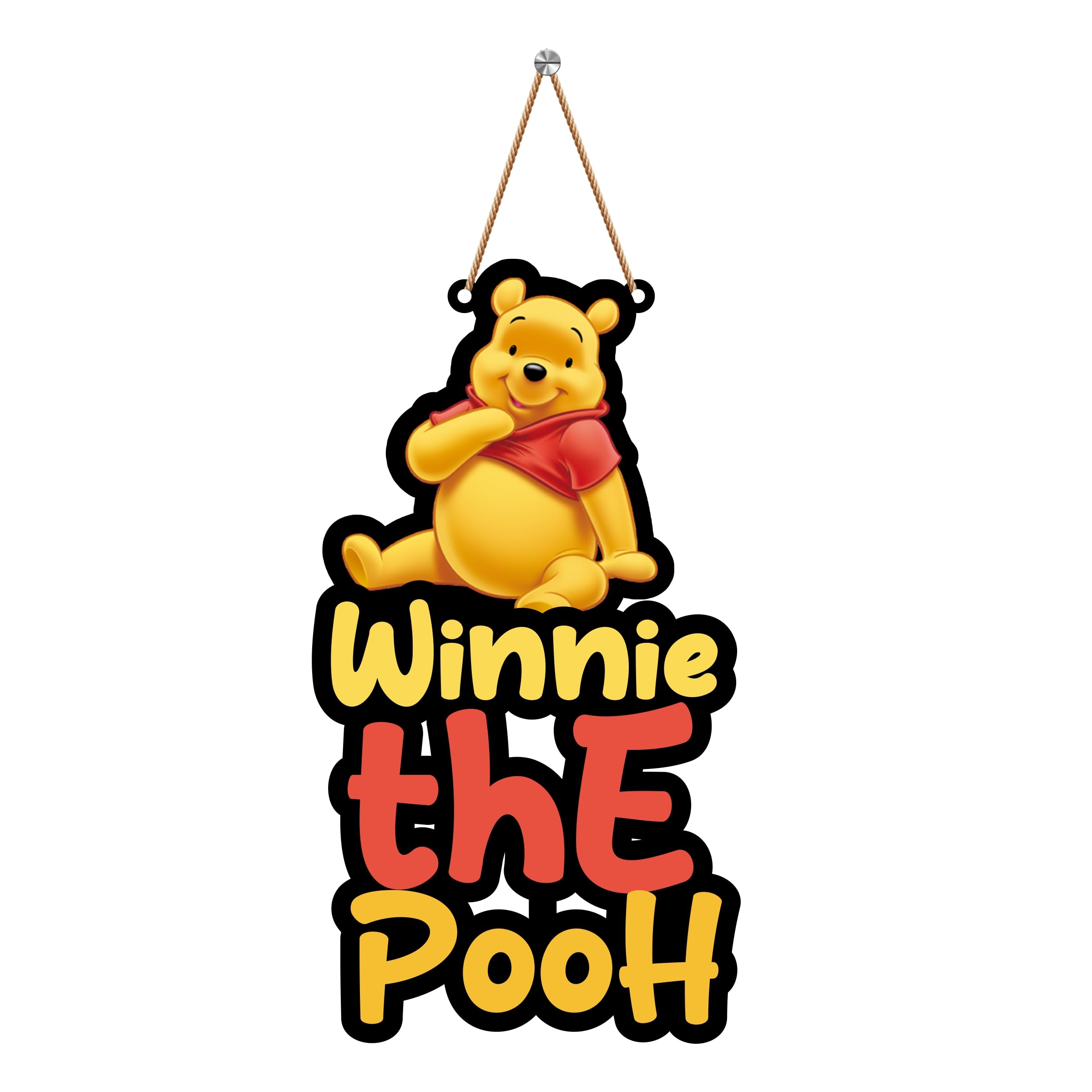 Winnie the Pooh Cartoon Wooden Wall Hanging With Quotes | Mdf Wooden Wall Hanger for Living Room | Bedroom | Office | Gift | Quotes Decor Item | Wall Hanging for Home Decoration