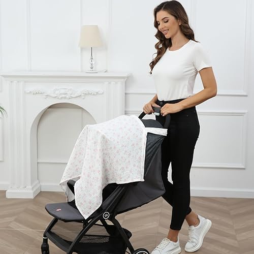 Miniatura 6 de Funda de lactancia para lactancia materna con aro rígido, transpirable y suave, 100% algodón de muselina, delantal de lactancia materna y bombeo,