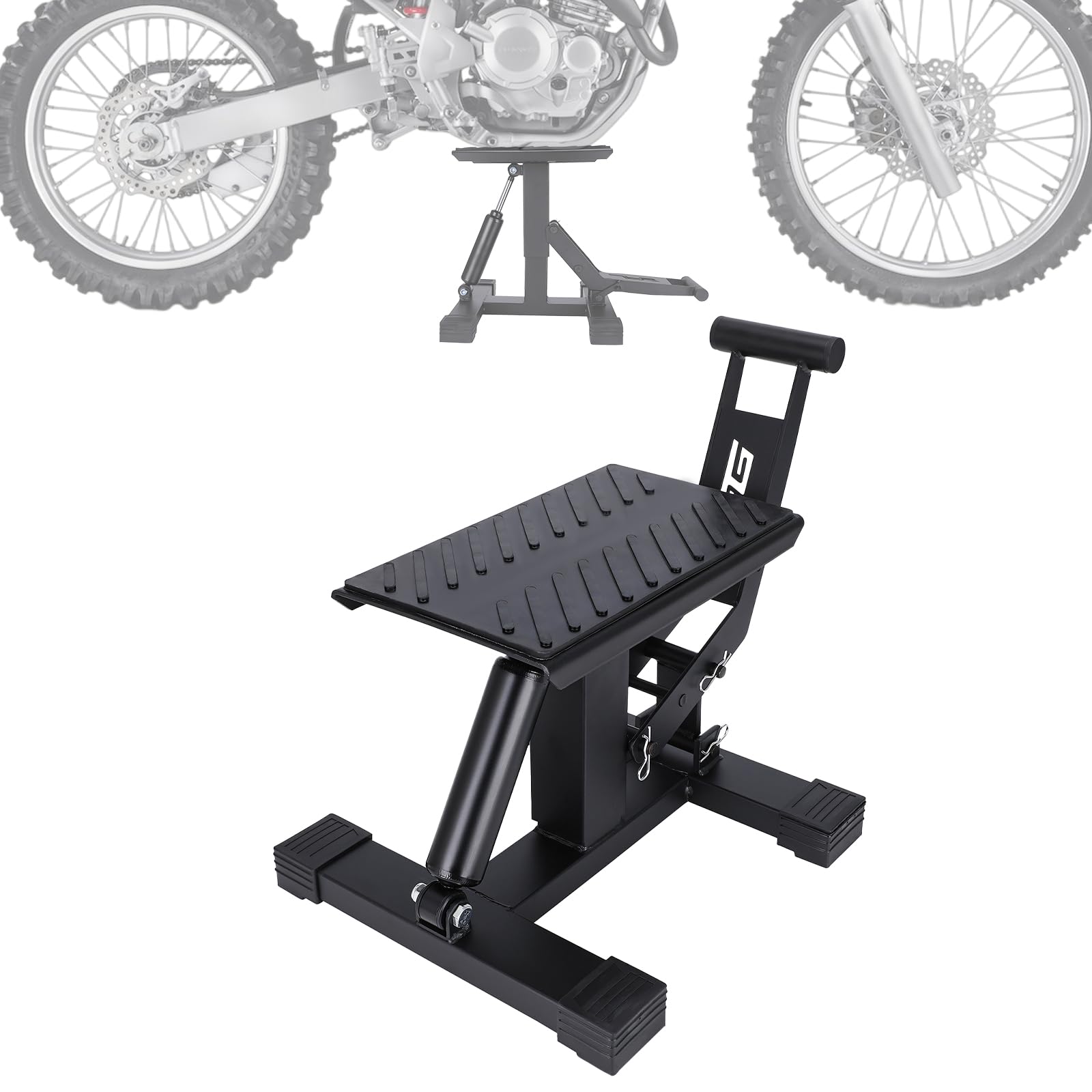 AnXin Dirt Bike Lift Stand Tisch Motorrad Wagenheber 204.1 kg Höhenverstellbar Hebezeug Hydraulische Wartung Reparatur Zubehör für Pit Bike Schwarz