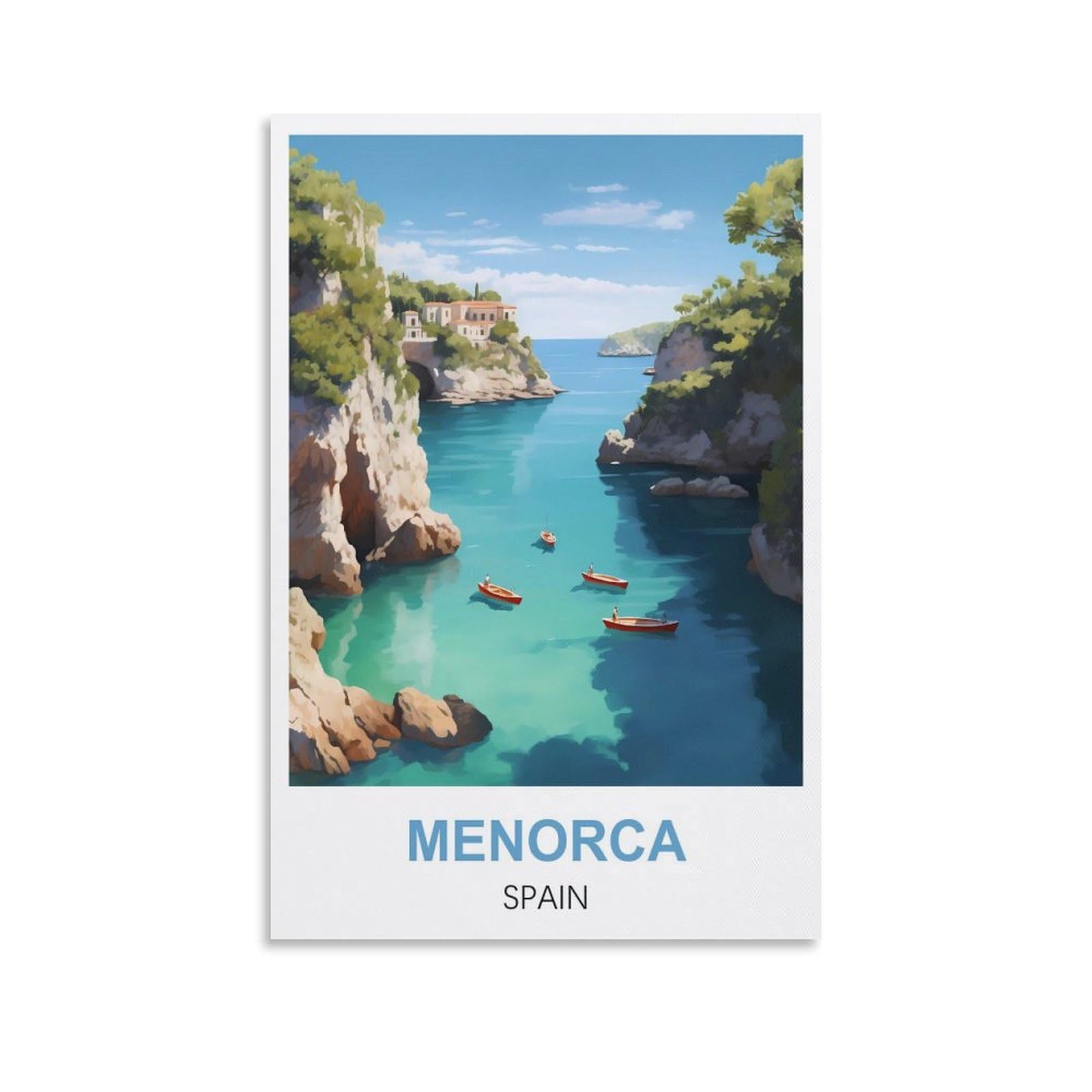 Cyyhgee Unframe-Style Menorca Spain Vintage Travel Posters 08X12inch(20X30cm) Canvas Poster Wall Art Living Room Home Decor