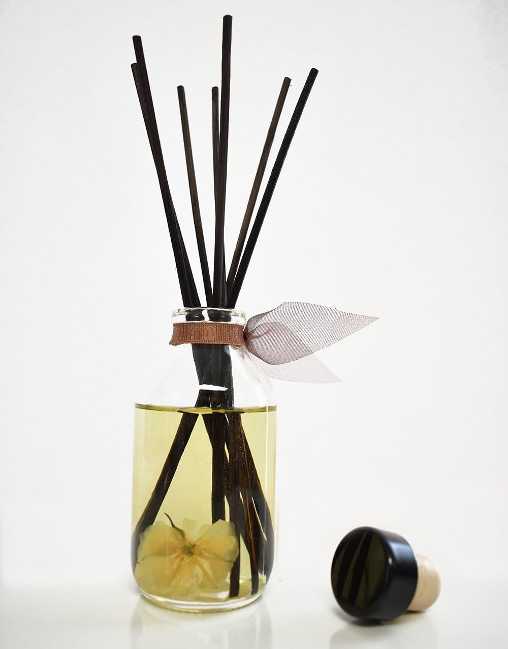 LOVSPA Reed Diffuser Set, Baltic Amber Scented Oil Diffuser with Sticks, Home Fragrance Accessories for Bathroom Shelf Decor, Aroma Diffusers for Home or Office Fall Decor, USA Made - Image 3