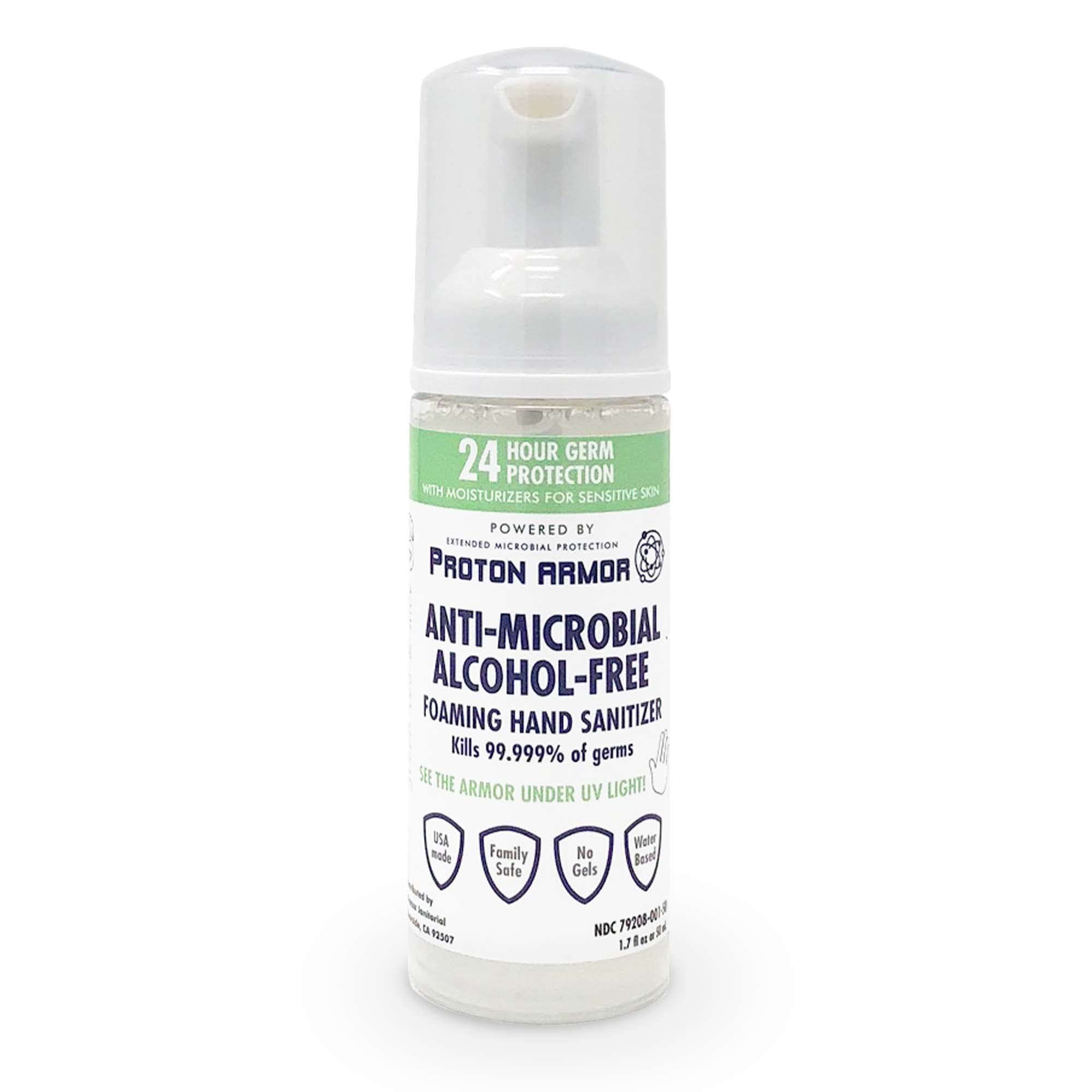 24 Hour Germ Protection | Alcohol-Free | Moisturizing | Foaming Hand Sanitizer | Green Tea + Aloe Essence | 50 mL