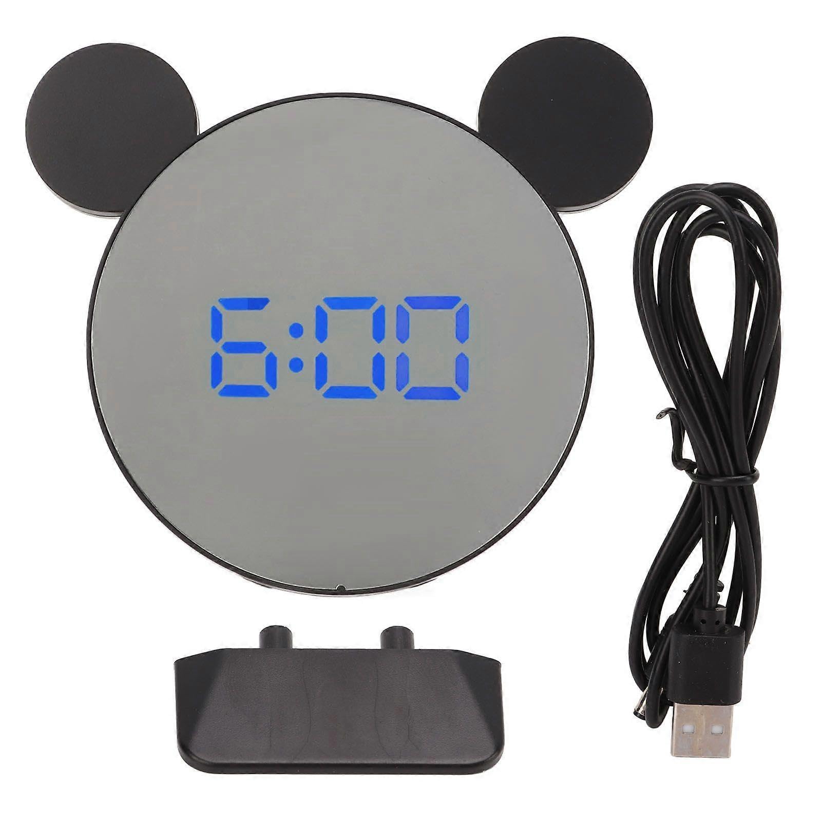 JOYHAPPST 2025 Latest Model Mirror Alarm Clock 2 Level Brightness Adjustment Ear Design
