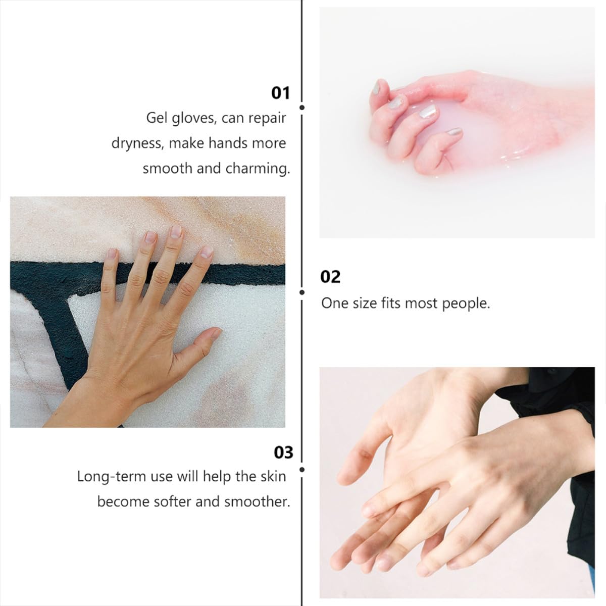 Handpflegehandschuhe 4 Paar Feuchtigkeitsspendende Gelhandschuhe aus Baumwolle und Silikon für Hautpflege und Handschutz in Verschiedenen Farben Zufällige Farbe