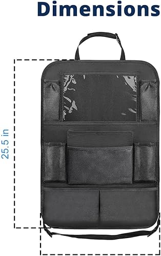 Miniatura 4 de Organizador de asiento trasero con soporte para tableta de pantalla táctil, 9 bolsillos de almacenamiento, alfombrillas para asiento de automóvil,