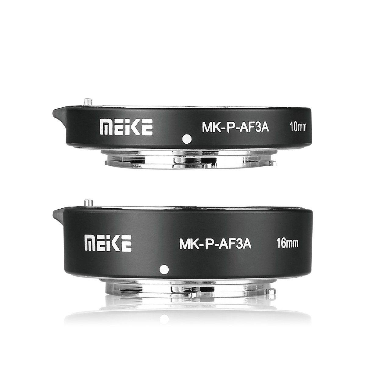 Meike MK-P-AF3A Tubo di prolunga autofocus in metallo per obiettivi Olympus Panasonic Micro Quattro Terzi M4/3 (10mm+16mm)