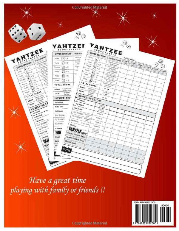 Miniatura 2 de Yatzee Score Pads Large Print Score Book with Size 8.5 x 11 inches for Scorekeeping
