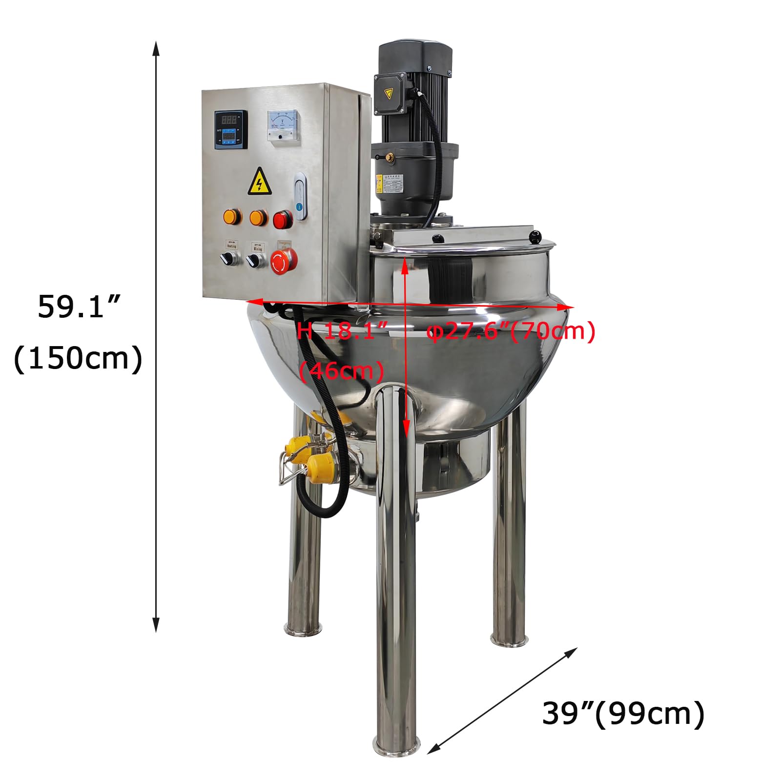 100L vertical encamisado hervidor comercial de acero inoxidable cocina sándwich vapor olla para procesamiento de alimentos 220V 2