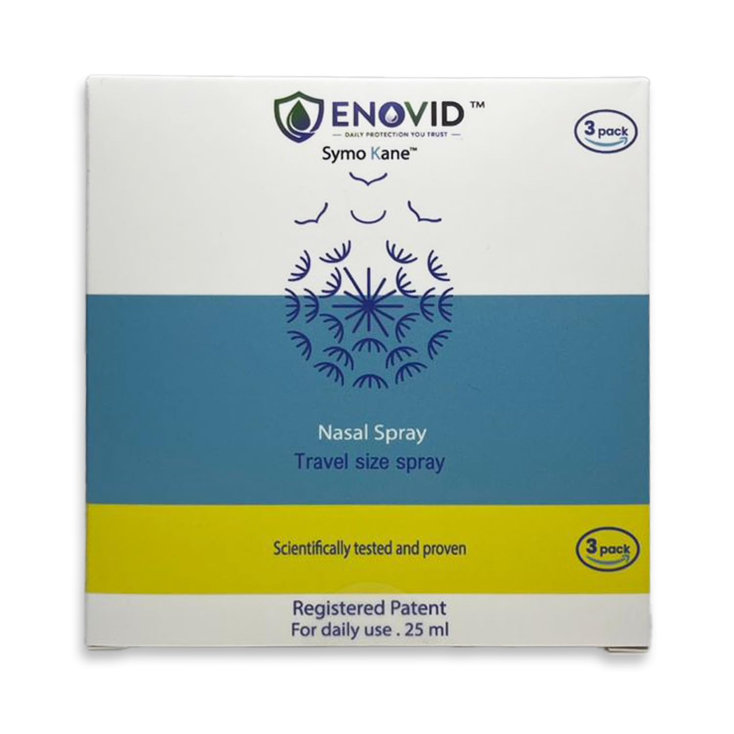 Symo Kane Enovid@ Daily Protection You Trust, Natural and Revolutionary Protection Nasal Spray - 0.845 fl oz, Great for Daily use Travel Size Spray,