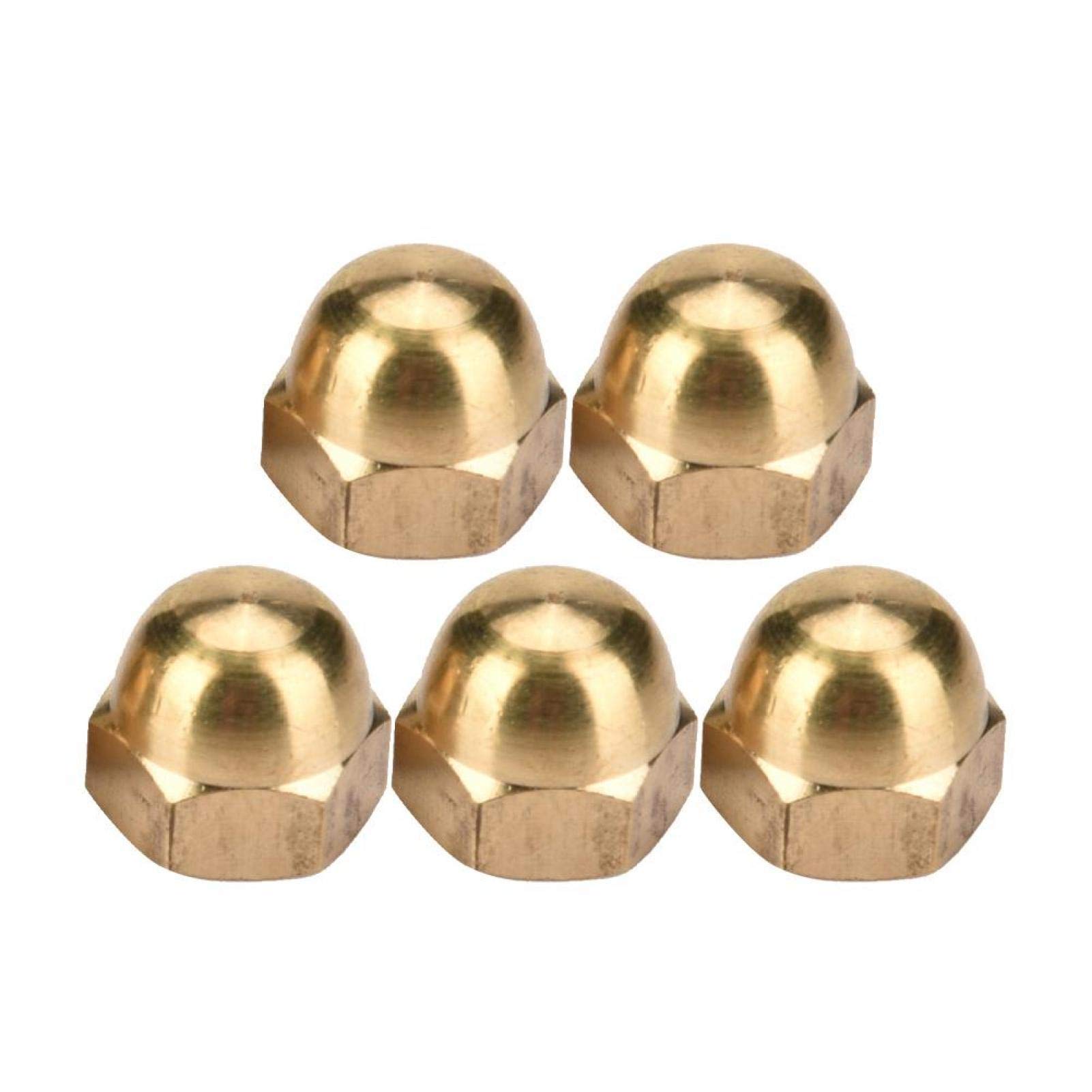 Acorn Nut -Brass Acorn Nut Kit Dome Head Cap Hex Nuts Set Vehicle Fasteners M3-M12(M12(5PCS))