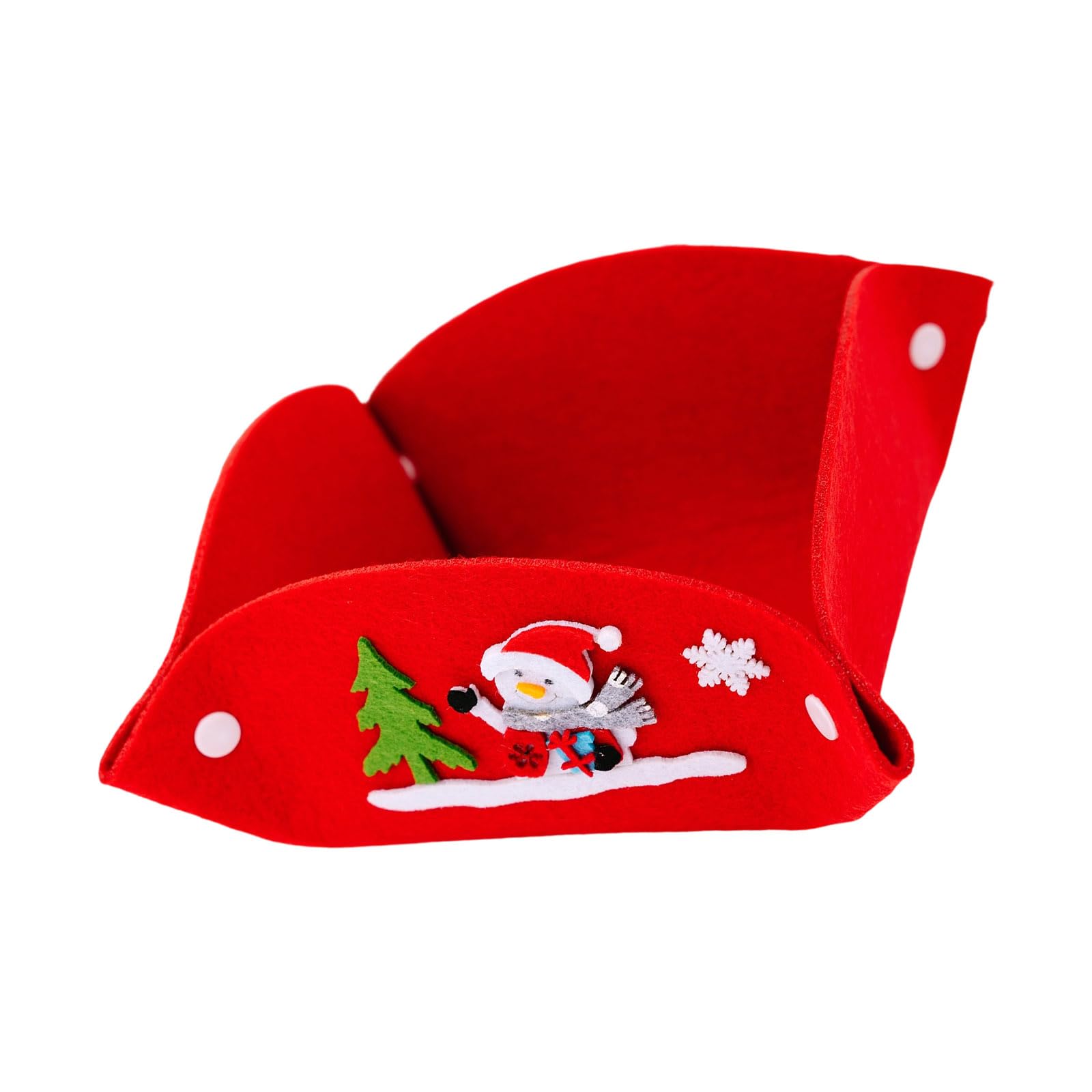 Tfaoys B Christmas Holder Nonwoven Fabric Foldable Candy Ox For Holiday Table Setup, Treat Display And Home Decor Festive Candy Holder Holiday Ox Red Tabletop Decor Nonwoven Treat Container Party