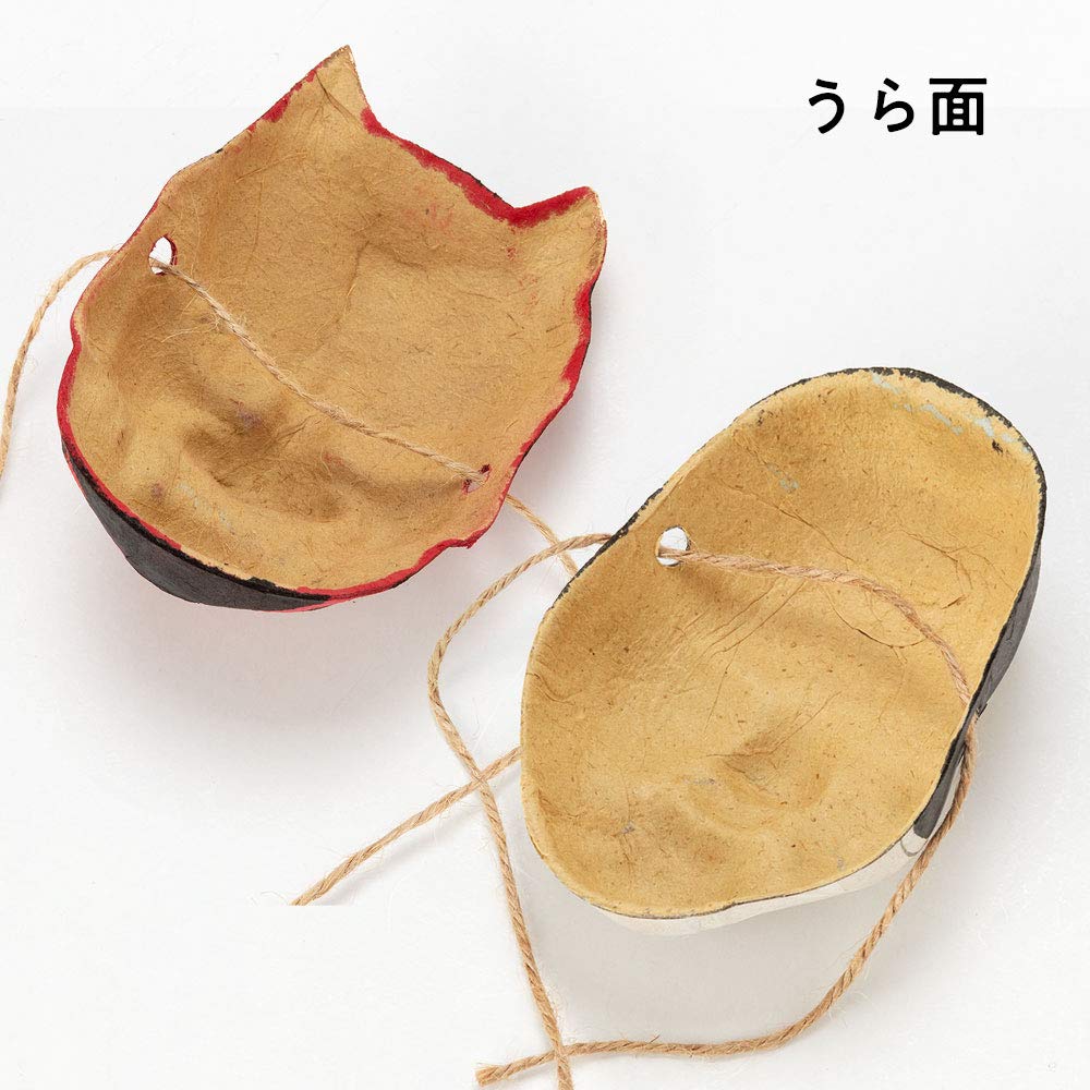 Amazon | 壁掛け節分飾り 鬼の面とおかめの面（小） 和紙製