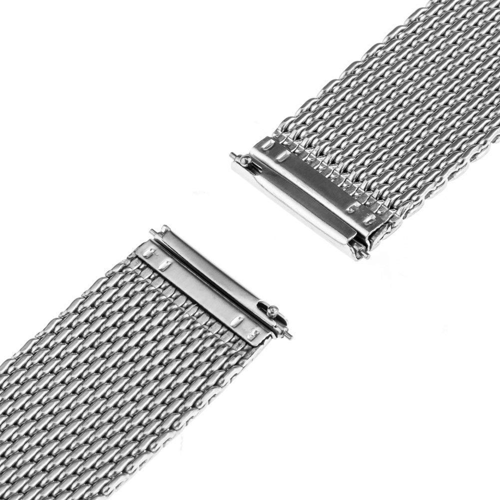 Sangle de Montre 16 mm 18 mm 20 mm 22 mm Universal Watch Band Flease Band Mesh en Acier Inoxydable Bracelet Bracelet Black