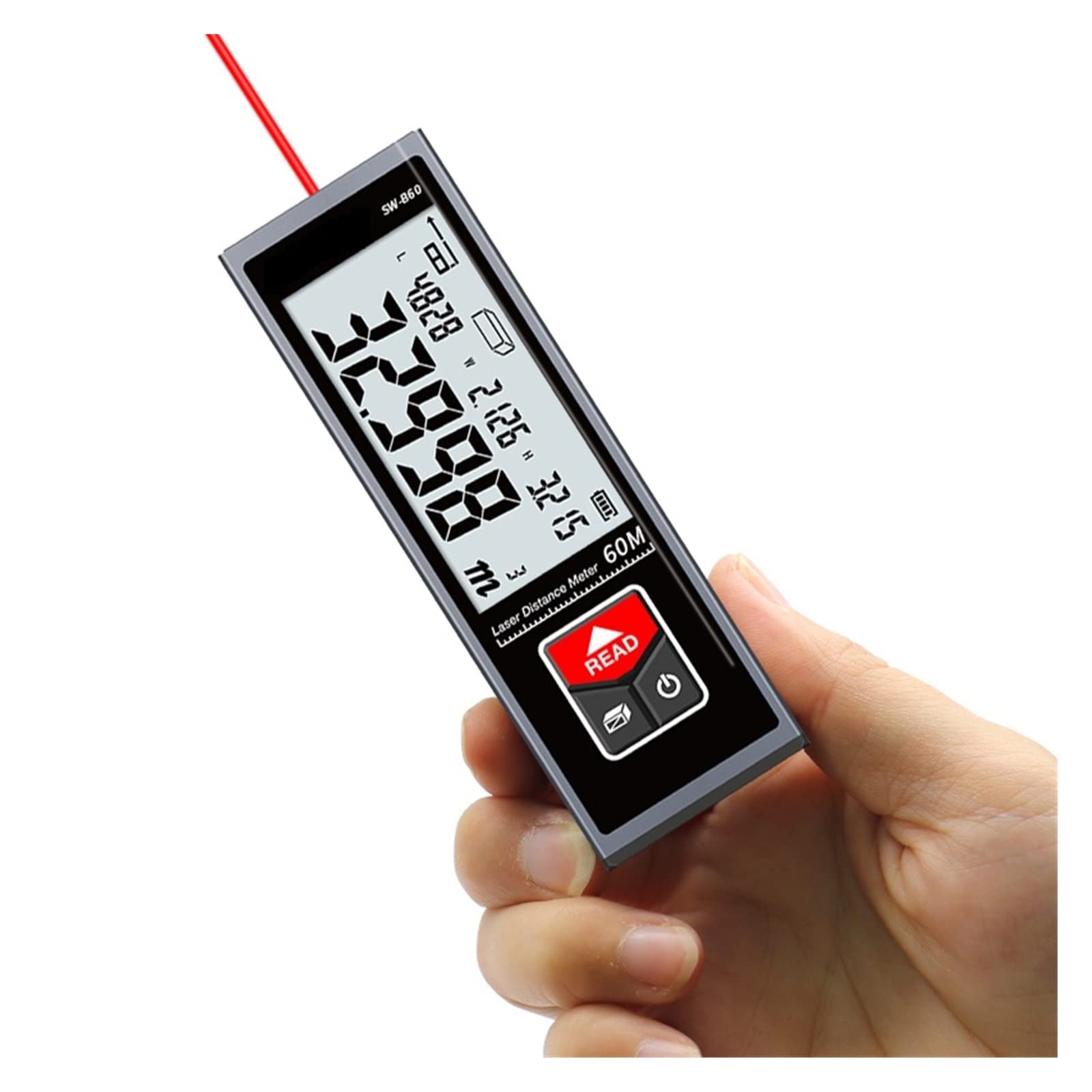 Cinta métrica láser digital 40M Telémetro láser Medidor de distancia preciso Telémetro de ruleta de construcción(SW-B60)