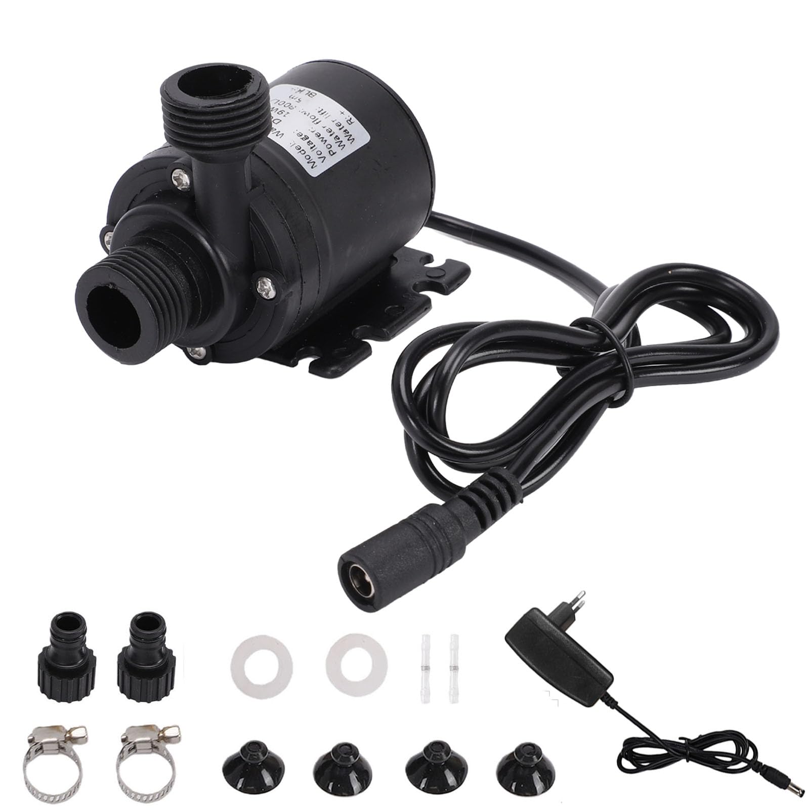 Zunate Pompe Submersible à Tête 800L/H 5M pour Système de Circulation Solaire de Fontaine, Pompe de Circulation D'eau à Moteur sans Balais Silencieux avec Connecteur en Laiton (Prise UE)