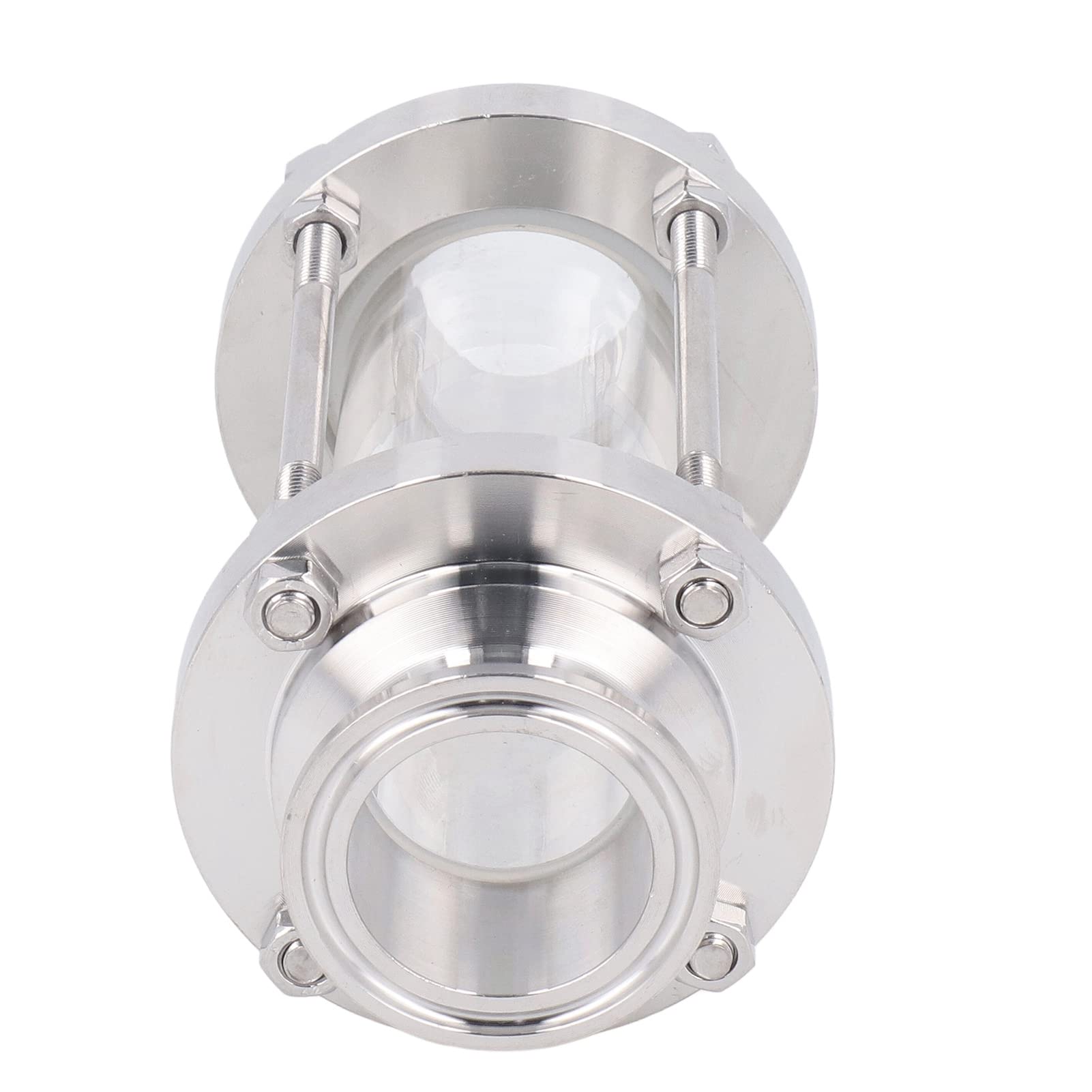 Mirilla de acero inoxidable 304 de grado alimentario sanitario recto con extremo de abrazadera para observación omnidireccional PN6 (tubo de flujo de 51 mm/2 pulgadas OD)