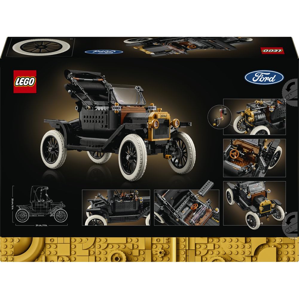 LEGO Icons Ford Model T 11376 | Model samochodu, zestaw konstrukcyjny dla dorosłych, prezent dla fana motoryzacji, dla mężczyzn i kobiet, 1060 elementów