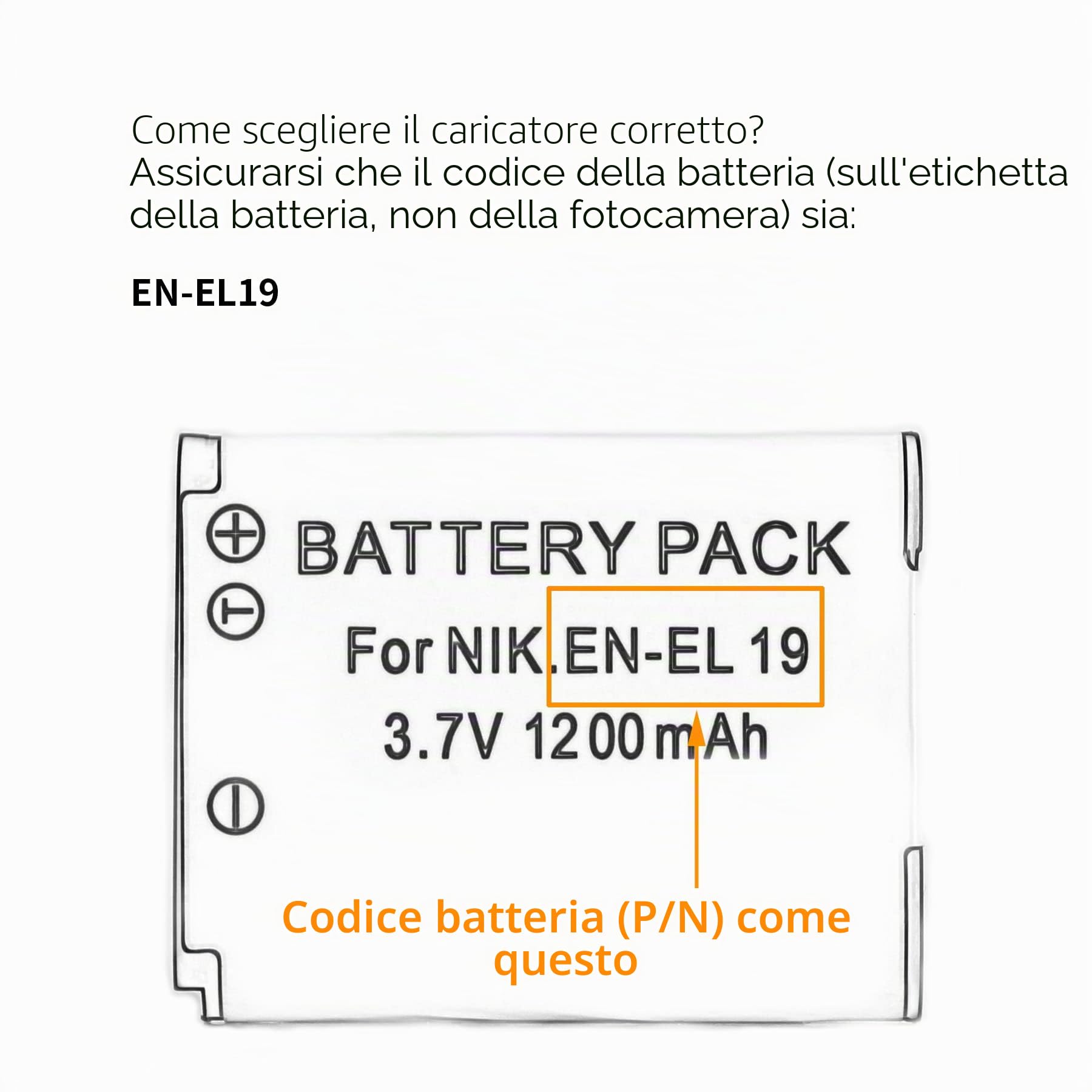 Norifon EN-EL19 USB Caricatore per Nikon Coolpix S33, S7000, S6900, S2800, S100, S3100, S4100, S4300, S5200, S6500 Fotocamera e Altro