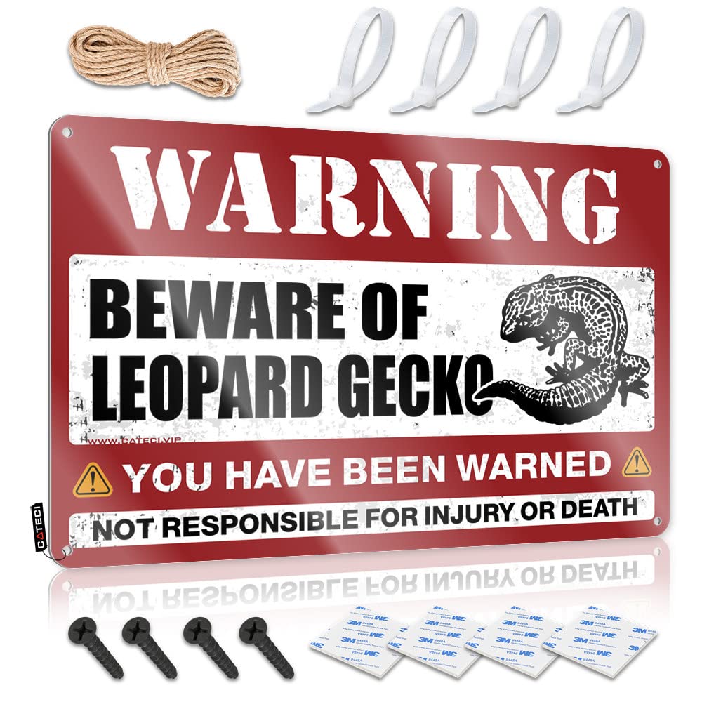Bbq Signs Outdoor Beware Of Leopard Gecko Tin Sign Man Cave Signs And Decor Man Cave Signs And Decor