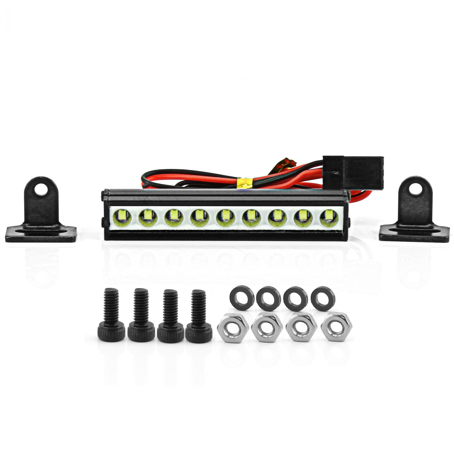 RC Light Bar Led Lights inch Metal Roof Lamp Super Bright Light Kit for TRX4 Traxxas SCX10 90046 D90 Axial RGT R96 1/8,1/10/,1/12,1/16,1/18 RC Crawler Car (53mm)