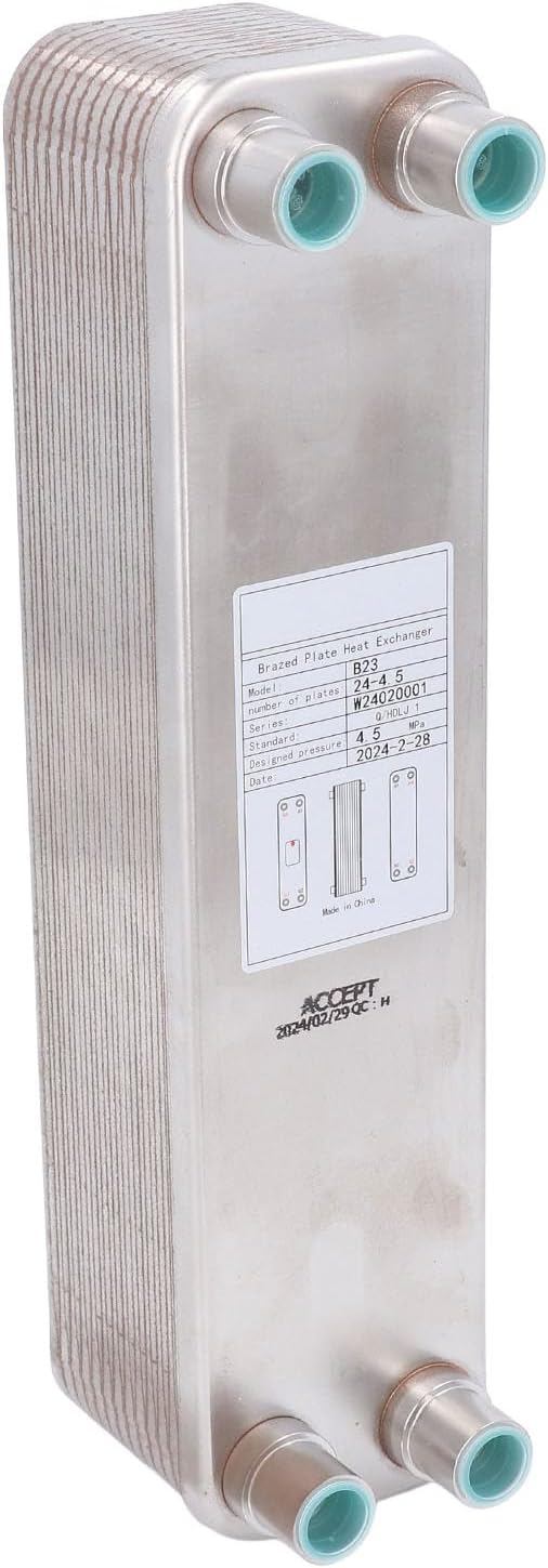 Stainless Steel Brazed Plate Heat Exchanger, 4.5MPa Beer Wort Chiller, Compact Design for Laboratory, Multi Purpose Fluid Cooling, Easy to and Use