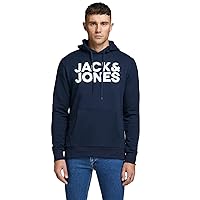 JACK & JONES JJECORP Old Logo Hooded Jumper Noos Uomo Felpa con Cappuccio Nero Regular