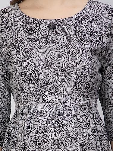 Image of CEE 18 Cotton Rayon A-Line Flaired Maternity Feeding Kurti for Women with Zippers | Pregnancy Dress for Women | Breastfeeding Dress for Women | Nursing Dress for Women Pre and Post Pregnancy