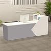 Modern L-Shaped Reception Desk with Storage Shelves and Cabinet, Wooden Front Counter Table for Office, Salon, Boutique – Multiple Sizes & Colors