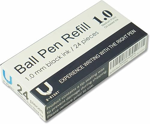 Miniatura 5 de 24 recambios de bolígrafo de tinta negra de punta de 0.039 in