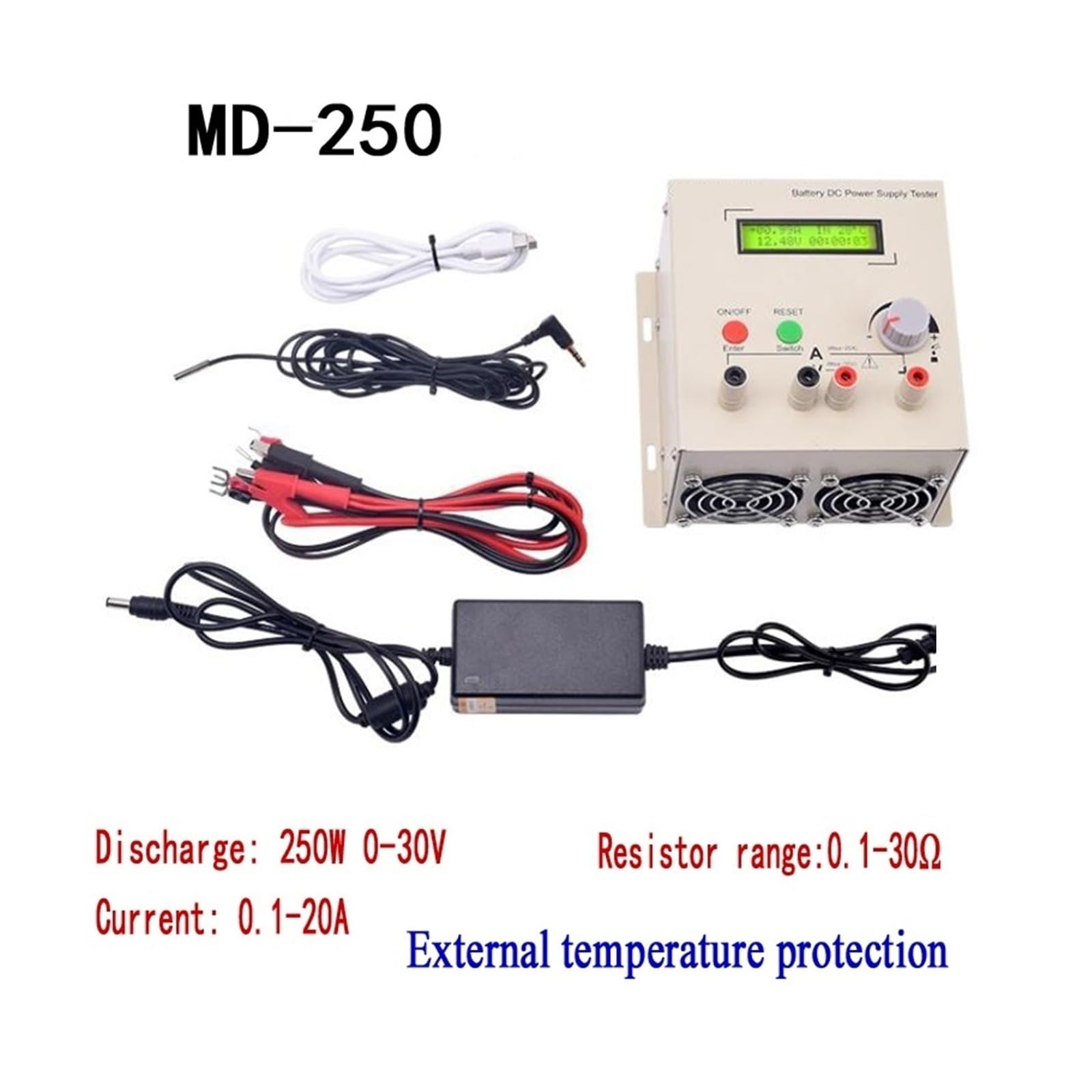 250W Programowalny tester obciążenia elektronicznego DC | Zapewnia rezystancja wewnętrzna, analiza pojemności; idealny do akumulatorów, zasilaczy i laboratoriów.