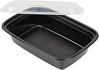Vista 14 de Restaurantware -Asporto - Contenedores para llevar de 38 onzas, 50 recipientes de alimentos con tapas, para microondas, desechables, cajas de Negro