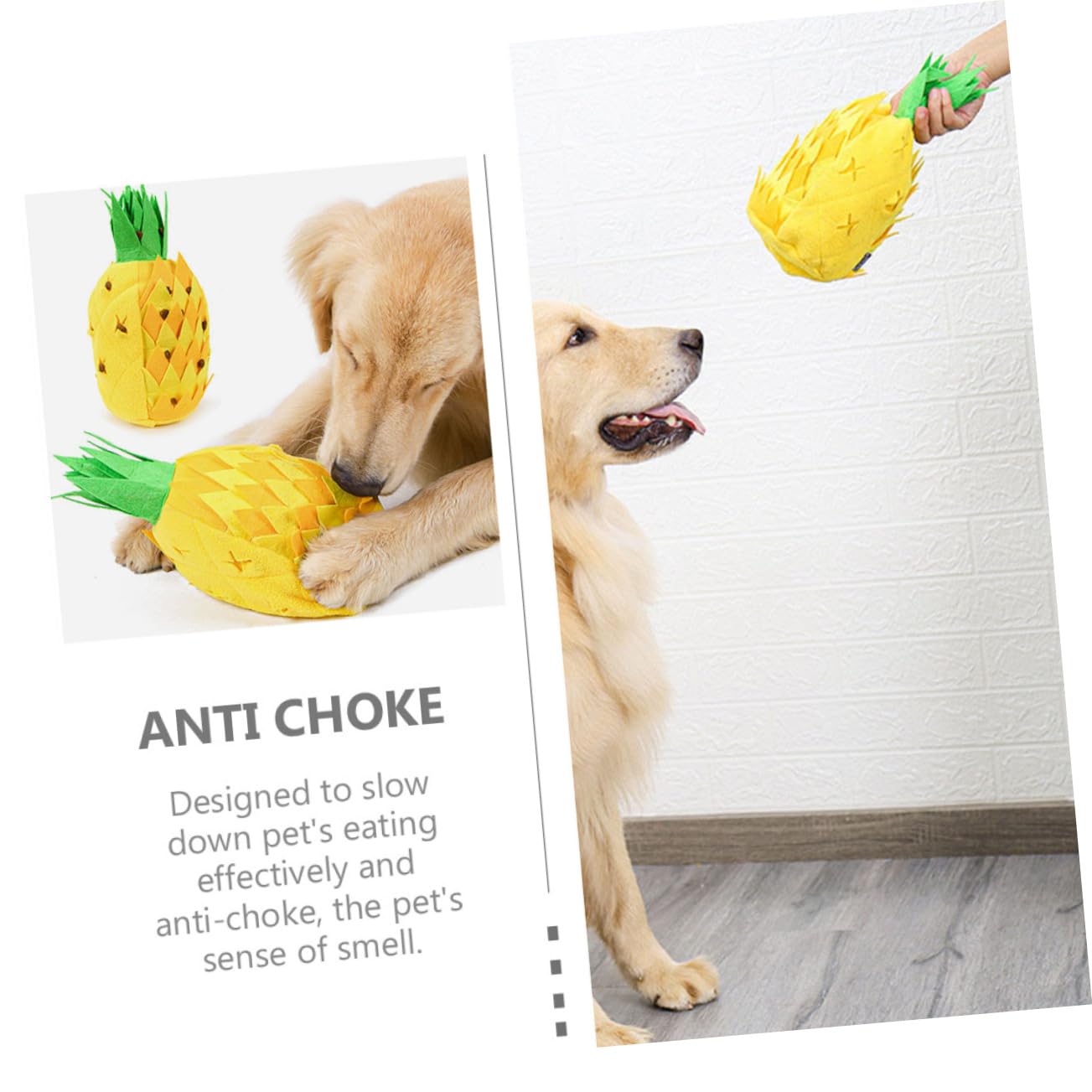 BESPORTBLE Jouet Éducatif Ananas pour Chiens Jouet De Reniflement pour Chiots Stimule Intelligence Et pour Friandises