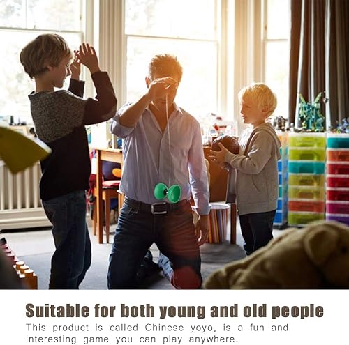 Miniatura 2 de Diabolo Yoyo chino, malabares con palos de mano, delicado, Diabolo es adecuado para jóvenes y ancianos para ejercitar sus manos y brazos (verde)