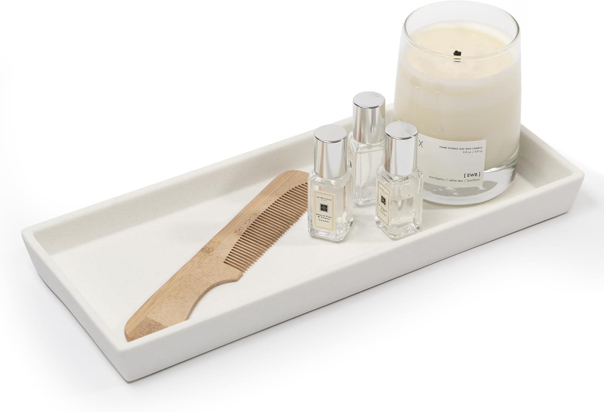 Vanity Tray with Brown Trim, Candle Tray, Bathroom Tray