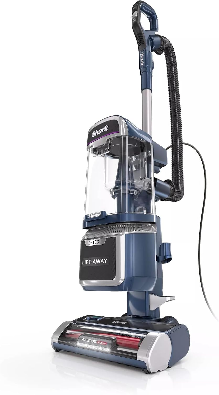 Shark Lift-Away Upright Vacuum with PowerFins HairPro, Odor Neutralizer, LED Headlights, Self-Cleaning Brushroll, HEPA, Renewed Blue LA486