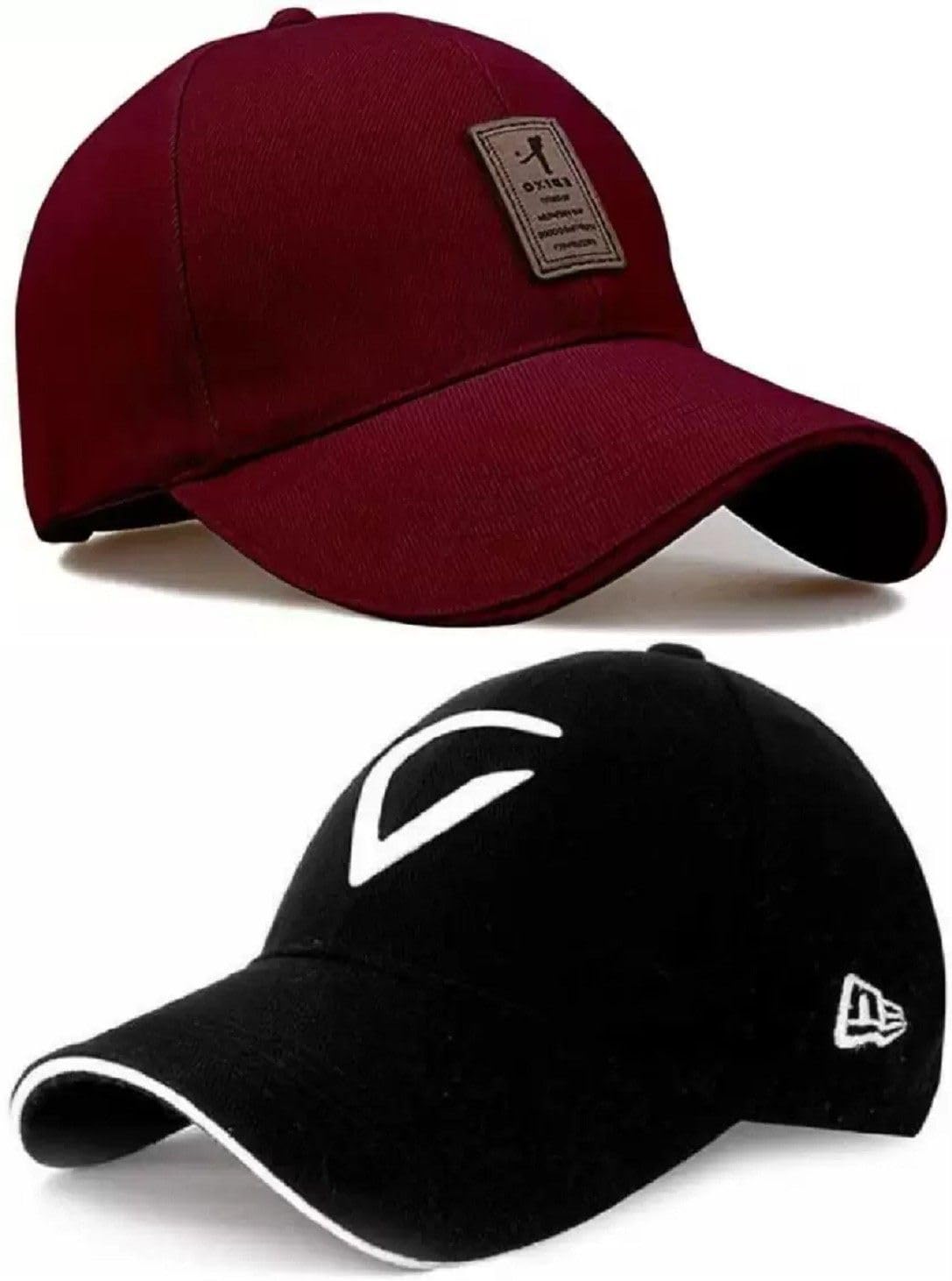 lavishable Cap for Men & Women Classic Style Hat Breathable Cotton Hat for Casual Wear, Sports, Travel, Summer Unisex Outdoor Cap (V BK EDIKO Maron) Multicolour-picture-19