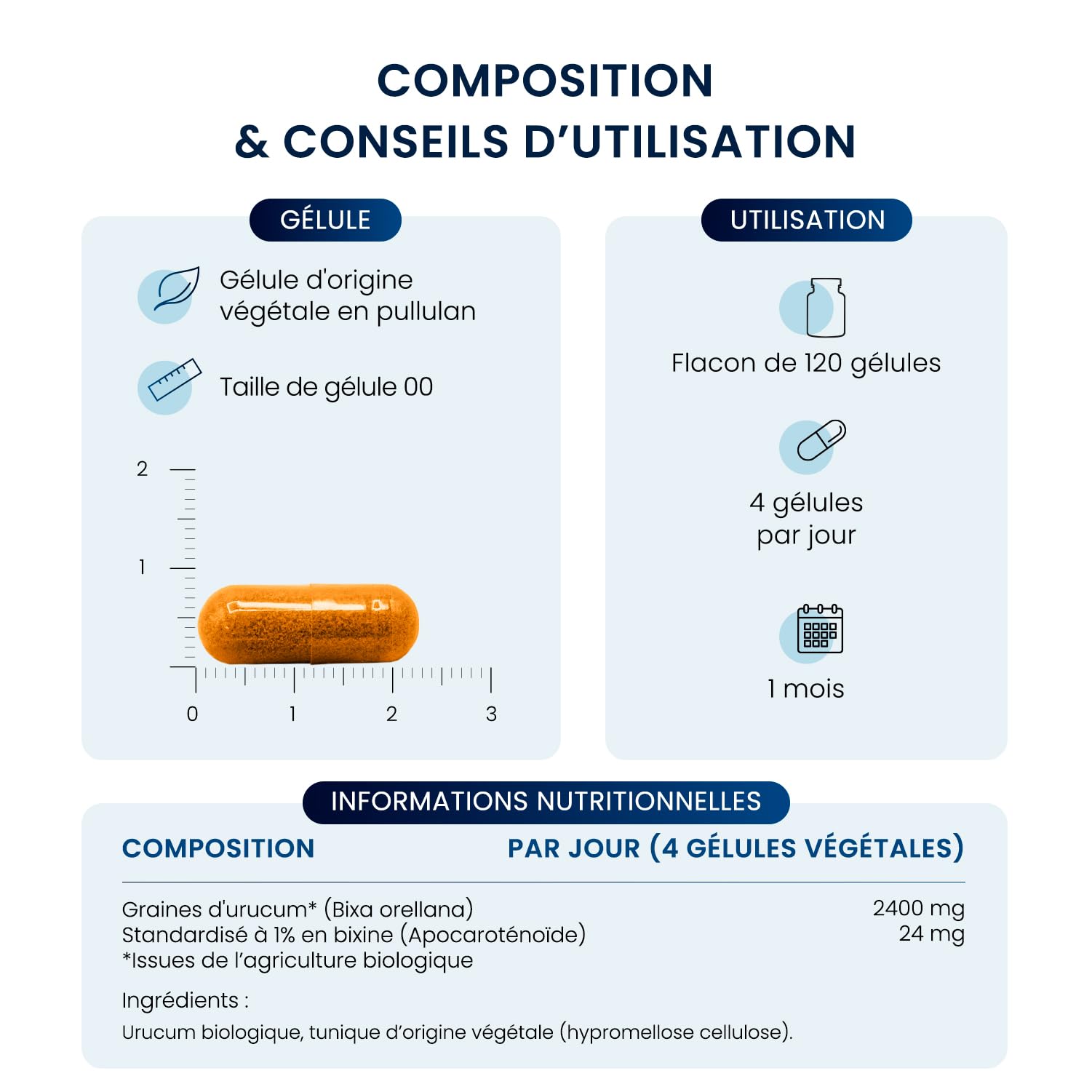 Urucum Bio 600 mg – Titré à 1% en Bixine – Préparateur Solaire Naturel, Teint Bronzage - Bonne Mine & Anti-âge - 100% Pur – Sans Additif - Qualité Premium - 120 Gélules végétales (1 à 2 mois) - Dynveo