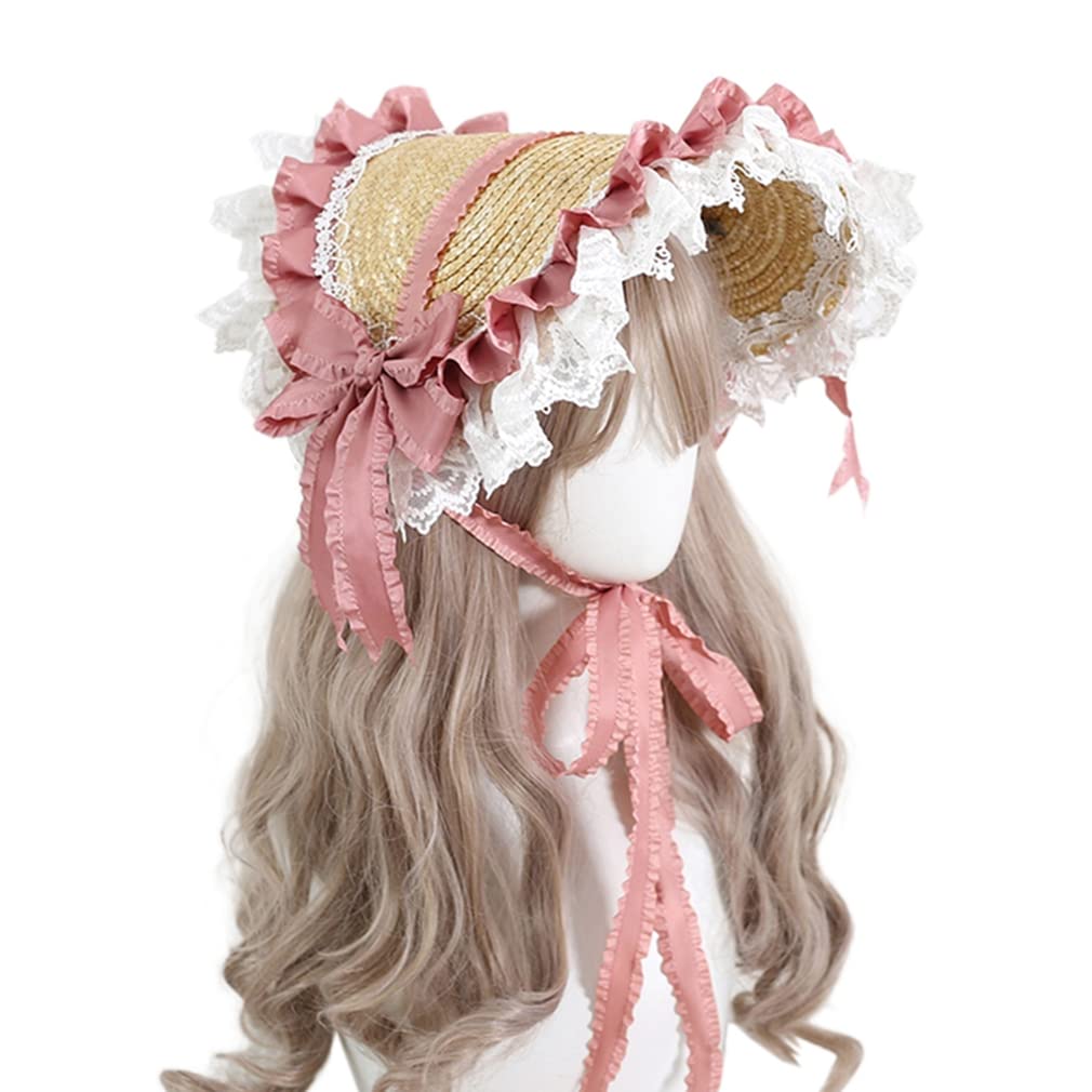 Amazon.co.jp: ロリータ風 ボンネット ストローハット ガールズ 森
