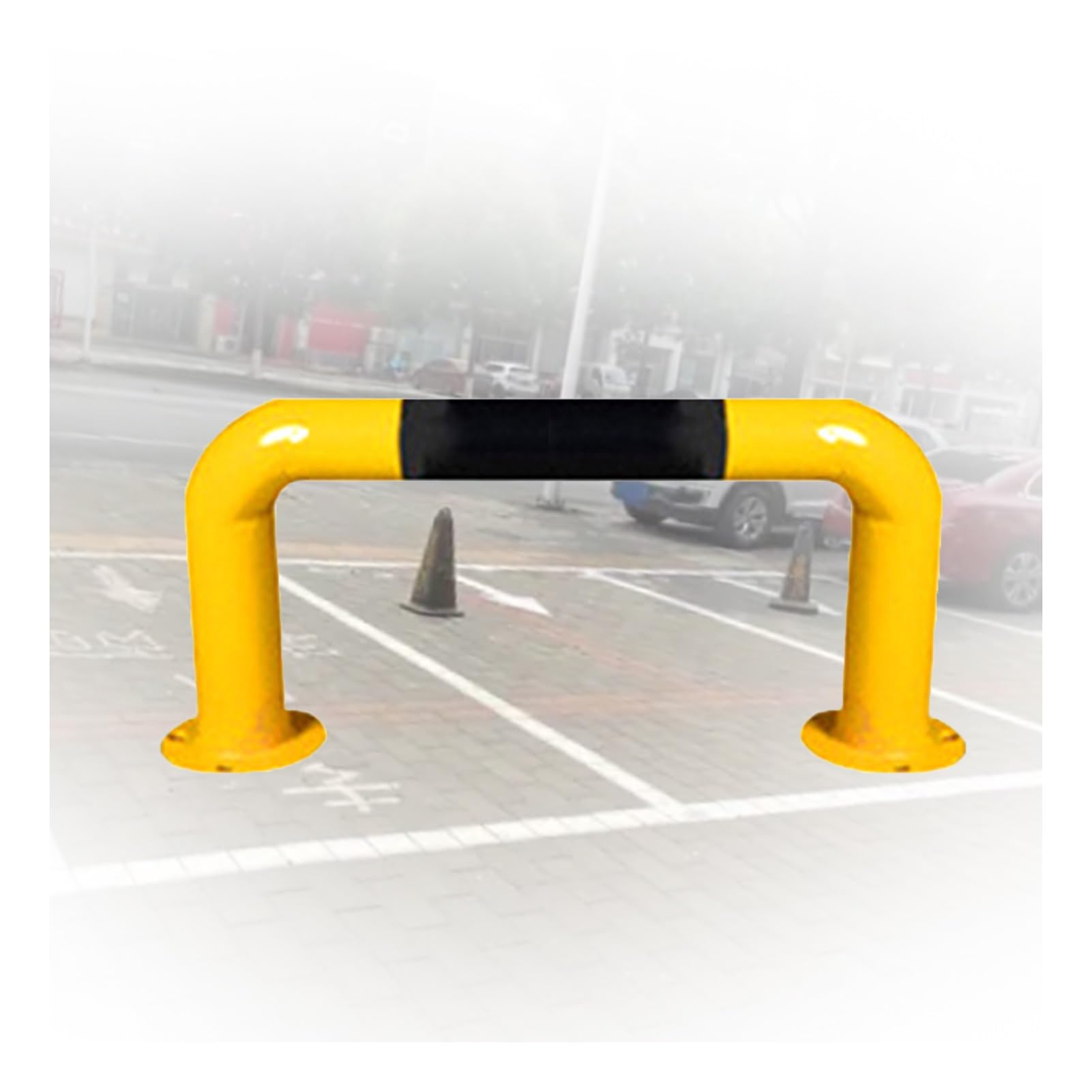 GTHTUHFD U Shape Security Bollards, Parking Space Blocker For Warehouse, Driveway, Garage Protection,50x30cm