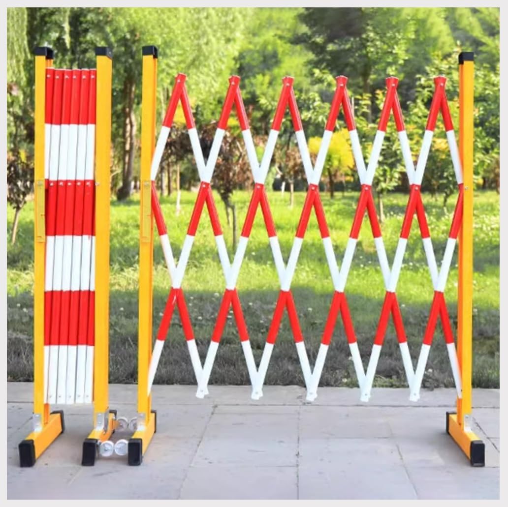 Genérico Barrera metálica expandible y Duradera: Barrera de Seguridad de Acero Ajustable con Ruedas, Valla móvil retráctil para Mayor Seguridad y flexibilidad (Negra, 1 m/3,28 pies).