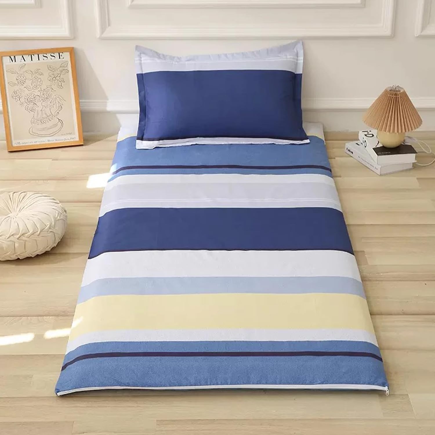 D,90x200cm, Futon Materasso Copertura Queen/King Size con Cerniera Copriletto Giapponese Wrap Completo Tappetino Letto Pieghevole Fodera Futon Rivestimento per Materasso Futon