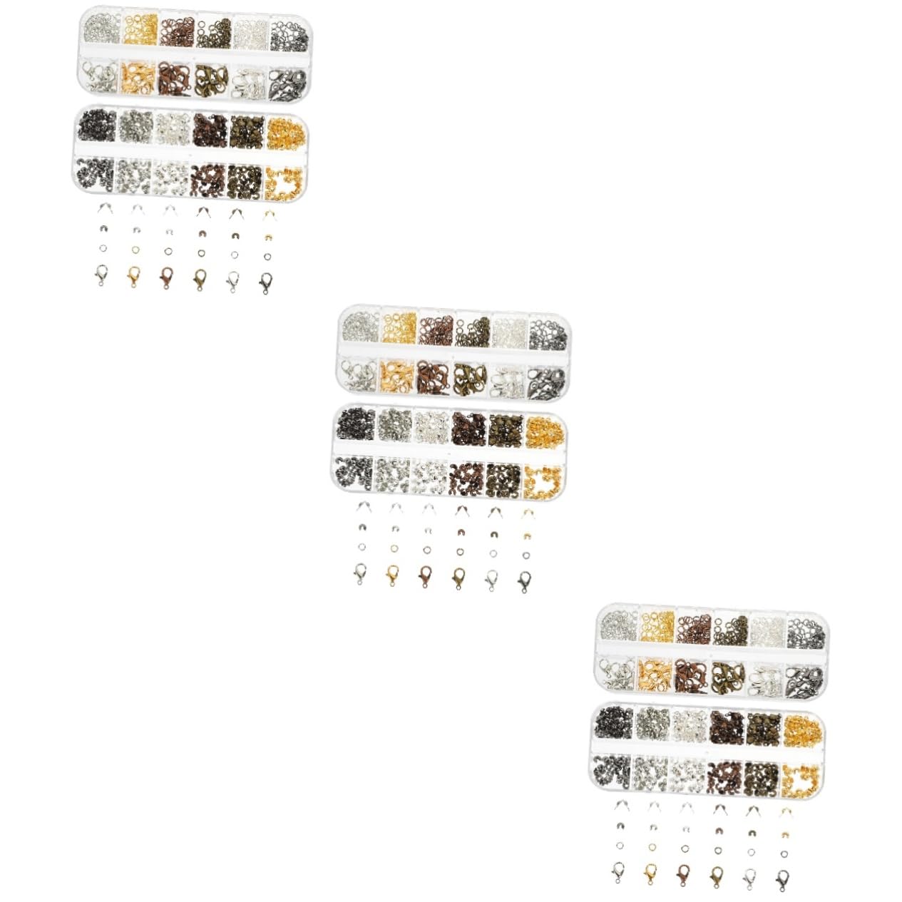 EXCEART 2346pezzi Kit Chiusure Per Collane Con Ganci Moschettone Di Accessori Per Fai Te Colori Per Creazione Di Gioielli Braccialetti e Decorazioni Artigianali